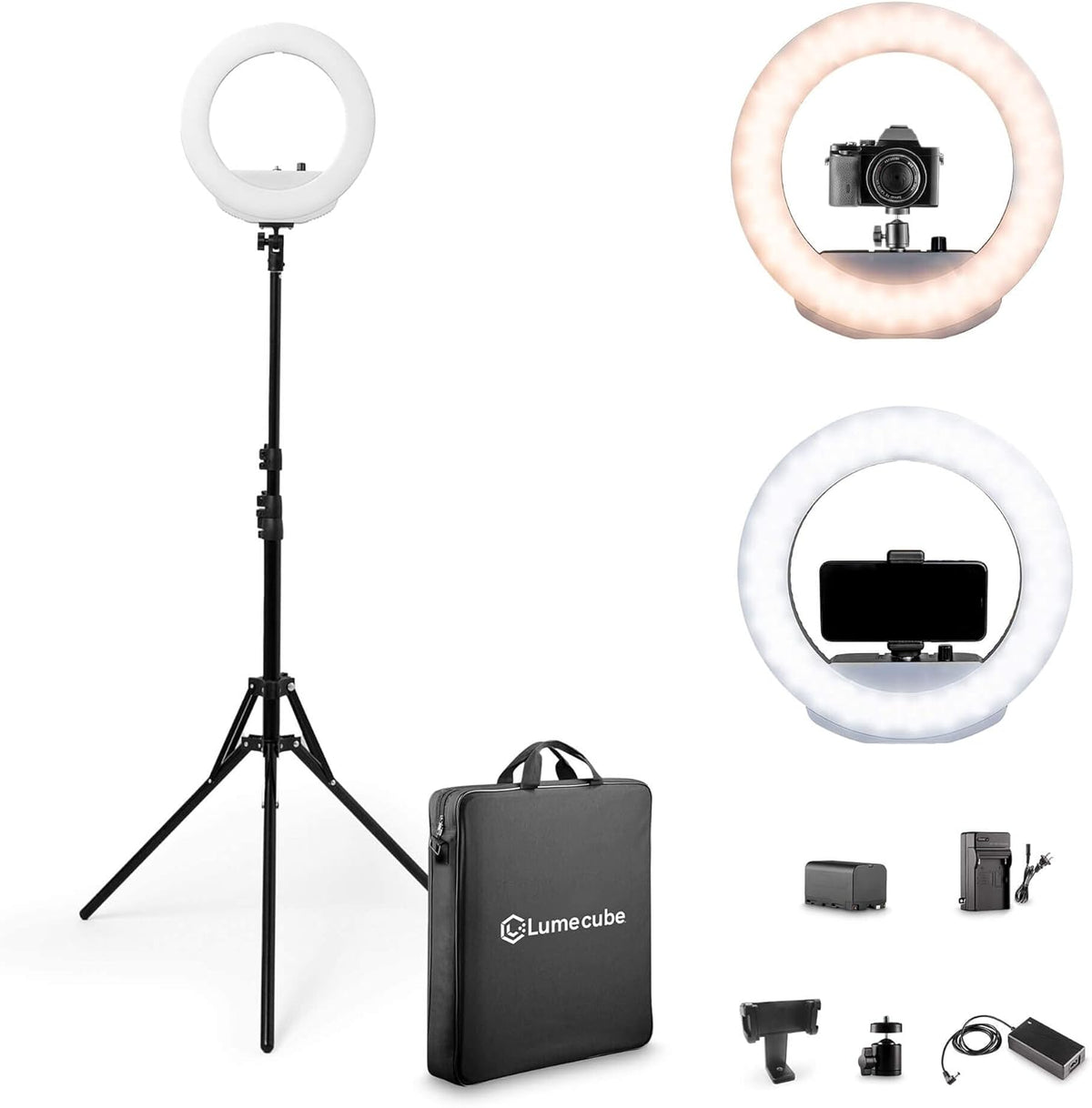 12 Cordless Bicolor Ring Light Kit with Carry Case and 6.5 ft Stand Z9882