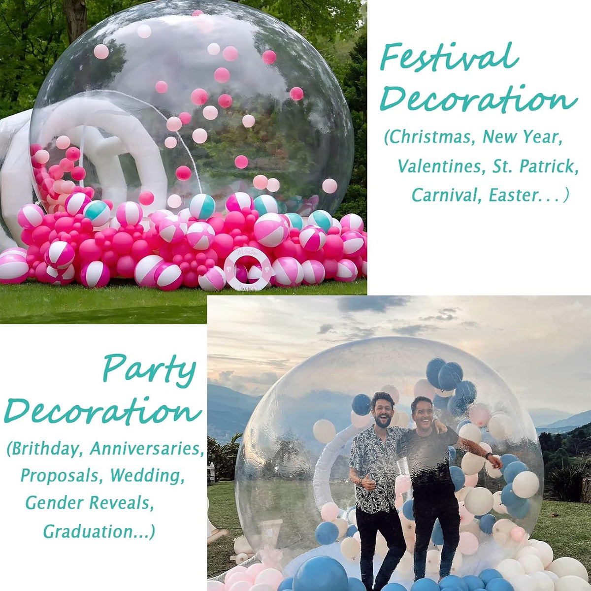 10FT Inflatable Clear Bubble Dome Tent with Blower R90931