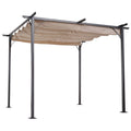 10 Ft Retractable Canopy Steel Frame Pergola Gazebo E938823