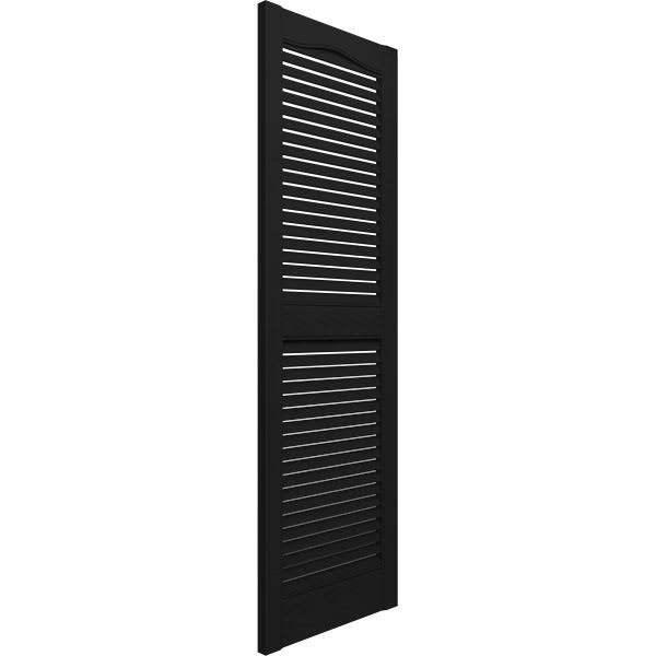 12 inch x 80 inch Vinyl Cathedral Top Center Mullion Open Louver Shutter V437728