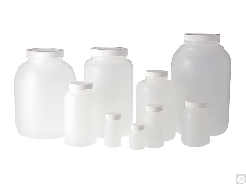 1 oz Natural HDPE Wide Mouth Round Bottles with 28-400 Neck Finish, Pack of 1650 Q7692