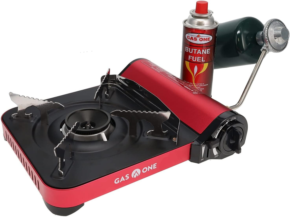 12,000 BTU Propane or Butane Portable Dual Fuel Camping Stove with Carrying Case O298017