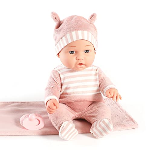 12'' Baby Doll Playset with Washable Doll Accessories Includes Carrier Bassinet Bed, Pacifier, Blanket, and Pillow F5307