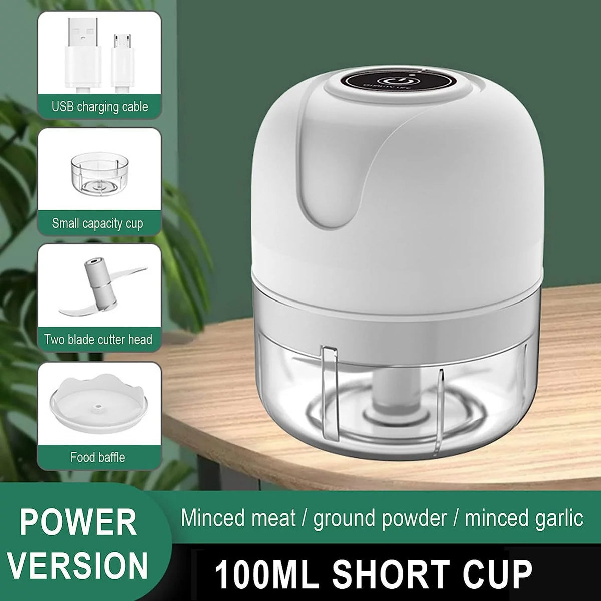 100 Ml Electric Mini Garlic Chopper N622460
