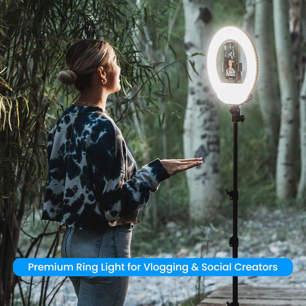12 Cordless Bicolor Ring Light Kit with Carry Case and 6.5 ft Stand Z9882