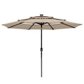 10 Ft 3 Tier Solar LED Patio Umbrella O409954