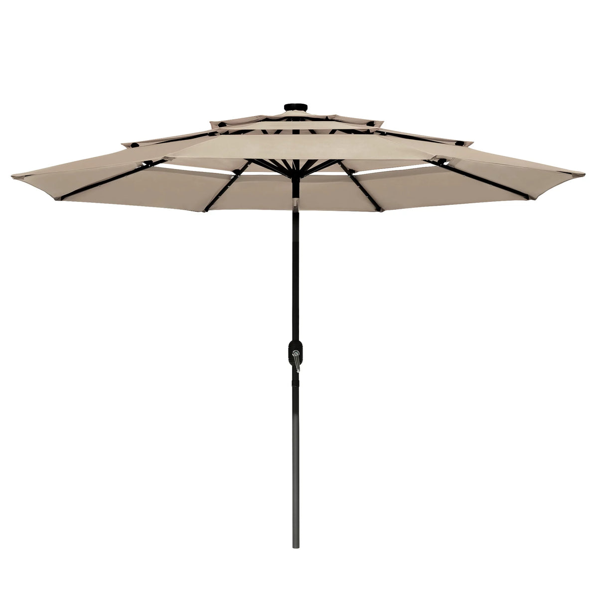 10 Ft 3 Tier Solar LED Patio Umbrella O409954