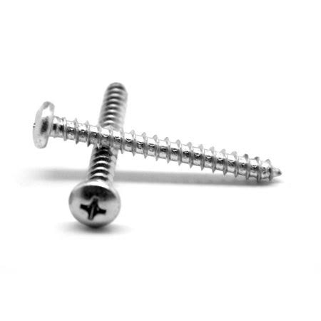 1/4-14 x 3/4 Sheet Metal Screw Phillips Pan Head Type AB Stainless Steel 18-8 Pk 1000 W2698