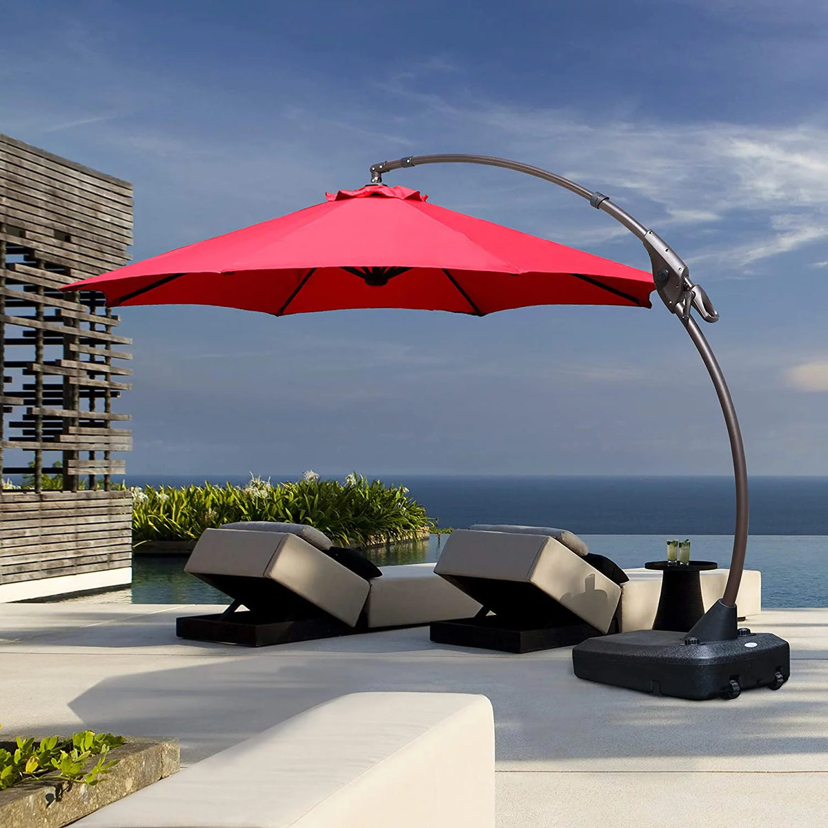 11 FT Aluminum Offset Umbrella L470